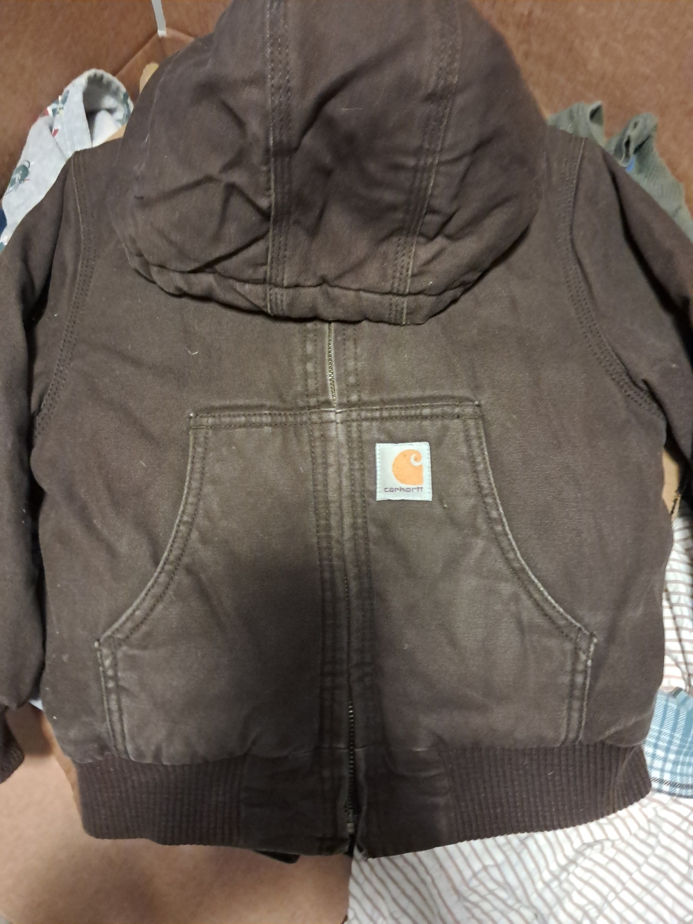 Carhartt Kids Brown Hooded Work Jacket